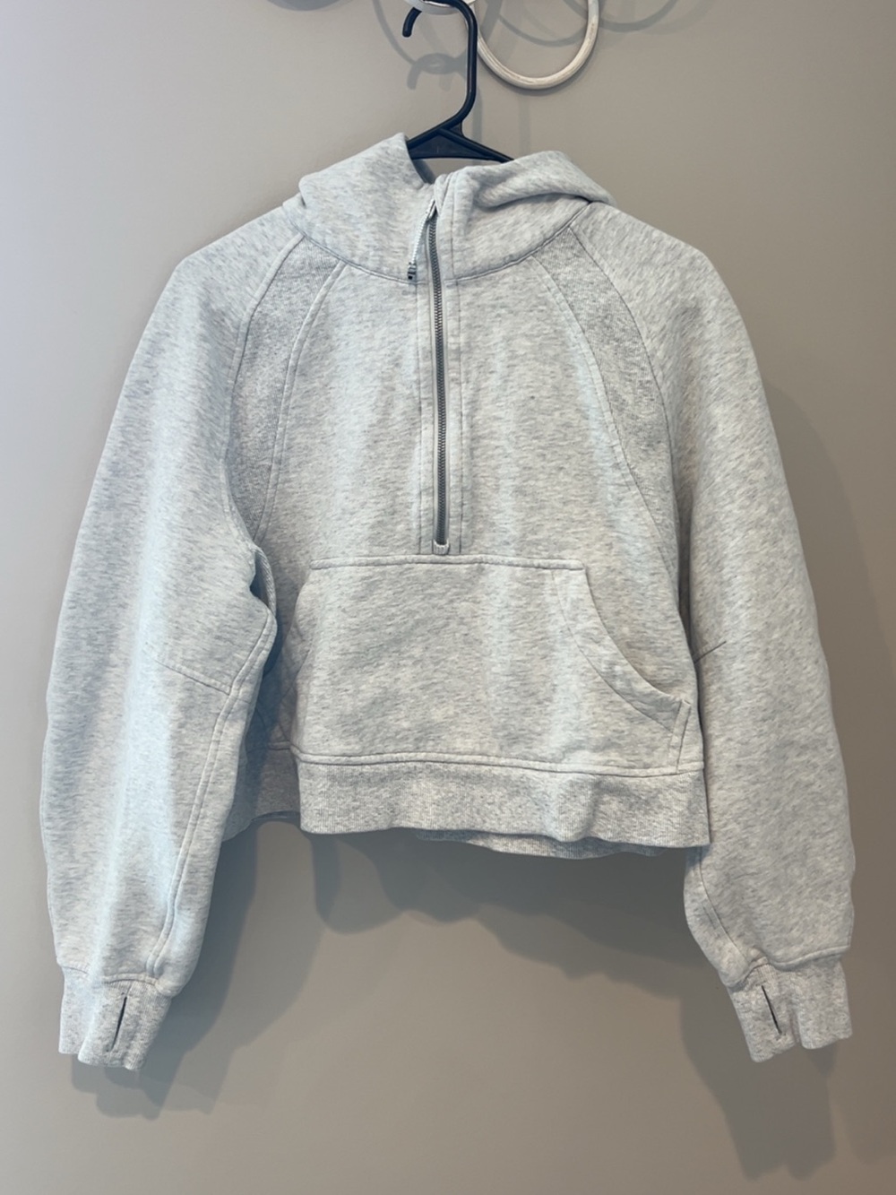Women's Lululemon Light Gray scuba with hoodie m/l